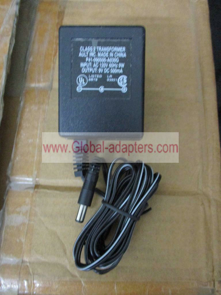 AULT INC. 9V DC 500mA P41-090500-A030G 30-46485-01 ac adapter power supply NEW